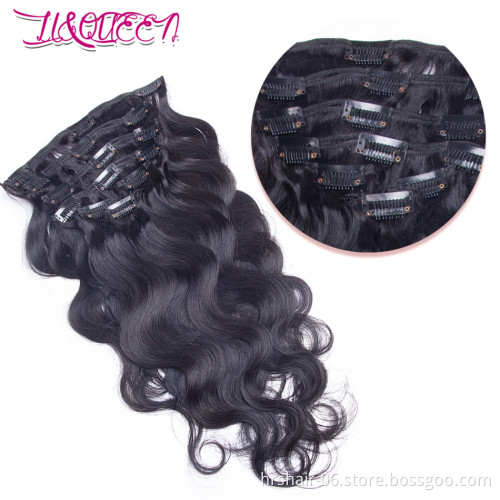 10-28 inch clip in body wave human hair extensions bundles with lace closure 5 star human hair wigs
